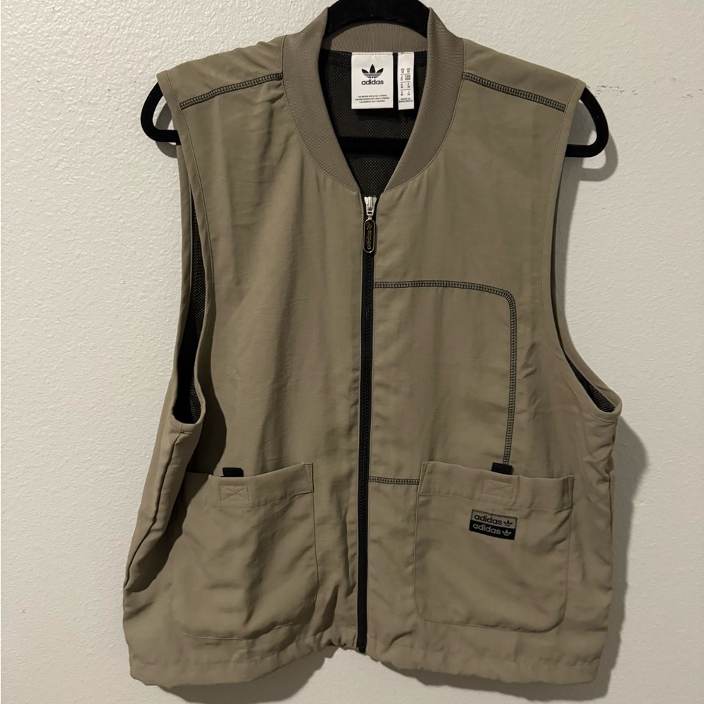 Adidas Green Zip Up Lightweight Vest